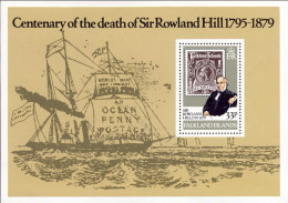 1979-Falkland (MNH=**) Foglietto S.1v."Commemorativo Di Sir Rowland Hill" - Falklandeilanden