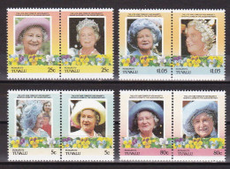 1985-Funafuti Tuvalu (MNH=**) S.8v."Anniversary Of The Queen Mother" - Tuvalu (fr. Elliceinseln)