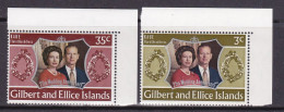 1972-Gilbert & Ellice (MNH=**) S.2v."25 Anniversario Nozze D'argento Elisabetta  - Andere-Oceanië