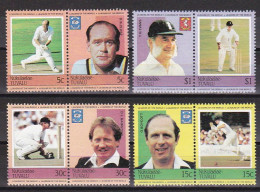 1985-Nukulaelae Tuvalu (MNH=**) S.8v."Giocatori Di Cricket" - Tuvalu (fr. Elliceinseln)