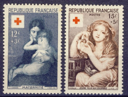 1954-Francia (MNH=**) S.2v."Pro Croce Rossa,quadri" - Ongebruikt