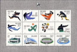 1990-Cina (MNH=**) Foglietto 12 Valori "Beijing 11th Asian Games (3th Series)" - Ungebraucht