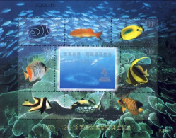 1998-Cina (MNH=**) Foglietto 8 Valori "Seafloor World Coral Reef Ornamental Fish - Unused Stamps