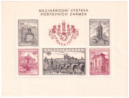 1955-Cecoslovacchia (MNH=**) Foglietto 5 V. Esposizione Filatelica Internazional - Nuevos