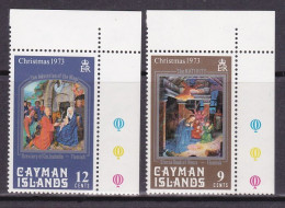 1973-Cayman (MNH=**) Islands S.2v."Natale Quadri" - Cayman (Isole)