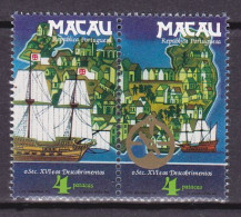 1984-Macao (MNH=**) Coppia S.2v."nave, Mappa" - Ungebraucht