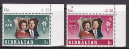 1972-Gibilterra (MNH=**) S.2v."25 Anniversario Nozze D'argento Elisabetta II" - Gibraltar