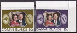 1972-Cayman (MNH=**) S.2v."25 Anniversario Nozze D'argento Elisabetta II" - Cayman (Isole)