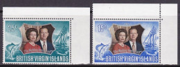 1972-Isole Vergini (MNH=**)s.2v."25 Anniversario Nozze D'argento Elisabetta II" - Iles Vièrges Britanniques