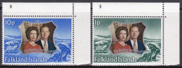 1972-Falkland (MNH=**) S.2v."25 Anniversario Nozze D'argento Elisabetta II" - Falklandinseln