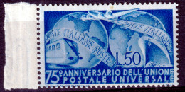 1949 (MNH=**) 25 Ann. UPU Lire 50 Nuovo Gomma Originale Ed Integra - 1946-60: Nuevos