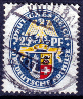 1929 GERMANIA REICH Stemmi Regionali P.25 + 10 Usato  - Gebruikt