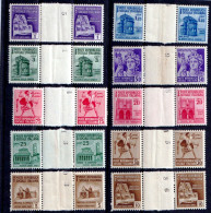 1944-Italia (MNH=**)s.10 Valori Monumenti Distrutti Con Interspazio Di Gruppo - Nuovi