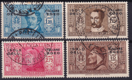 1932-EGEO Dante Alighieri Lire 1,25/lire 1,75/lire 2,75 E Lire 10 Usati - Egeo