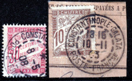 1908-Francia Levante Segnatasse C.30 Usato E Coppia C.10 Su Franmento Annullo Co - 1877-1920: Periodo Semi Moderno