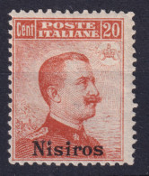 1921 NISIRO Fr.llo C.20 Soprastampato (Sassone 11) Nuovo Traccia Linguella Imper - Ägäis (Nisiro)