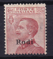 1922-RODI Fr.llo C.85 Soprastampato (Sassone 13) Nuovo Traccia Linguella - Ägäis (Rodi)