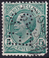 1906 Circa PERFIN E.S. (E. Stradella) Su Leoni C.5, Usato Angolo Arrotondato - Oblitérés