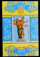 1970-Indonesia (MNH=**) Foglietto 1 Valore Danzatrici - Indonésie