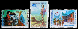 1972-Indonesia (MNH=**) Serie 3 Valori Turismo Musica - Indonesië