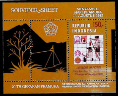 1981-Indonesia (MNH=**) Foglietto 1 Valore Scouts - Indonésie