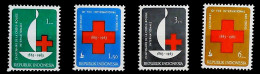 1963-Indonesia (MNH=**) Serie 4 Valori Croce Rossa - Indonesië