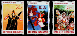 1979-Indonesia (MNH=**) Serie 3 Valori Orchidee - Indonesia