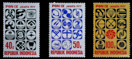 1977-Indonesia (MNH=**) Serie 3 Valori Sport - Indonesien