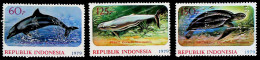 1979-Indonesia (MNH=**) Serie 3 Valori Animali Marini - Indonesië