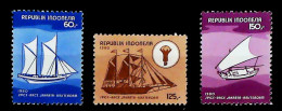 1980-Indonesia (MNH=**) Serie 3 Valori Imbarcazioni A Vela - Indonesien