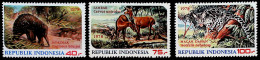 1978-Indonesia (MNH=**) Serie 3 Valori Animali Della Foresta - Indonésie