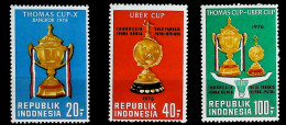 1976-Indonesia (MNH=**) Serie 3 Valori Thomas Cup Badminton - Indonesia