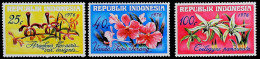 1976-Indonesia (MNH=**) Serie 3 Valori Orchidee - Indonesia