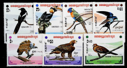 1983-Cambogia (MNH=**) Serie 7 Valori Uccelli - Kambodscha