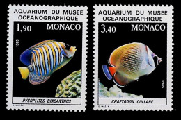 1986-Monaco (MNH=**) Serie 2 Valori Pesci - Other & Unclassified