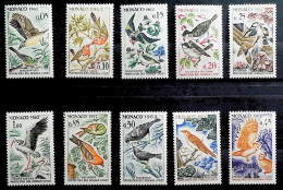 1962-Monaco (MNH=**) Serie 10 Valori Uccelli - Autres & Non Classés