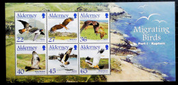2002-Alderney (MNH=**) Foglietto 6 Valori Uccelli - Alderney