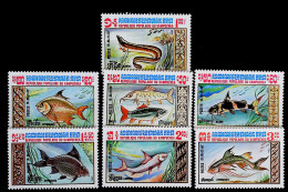 1983-Cambogia (MNH=**) Serie 7 Valori Pesci - Kambodscha