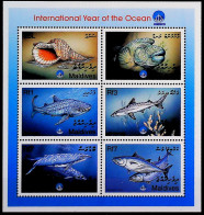 2023-Maldive (MNH=**) Foglietto 4 Valori Fauna Marina Pesci - Maldive (1965-...)