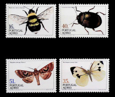 1984-Azzorre (MNH=**) Serie 4 Valori Farfalle,insetto,ape - Azoren