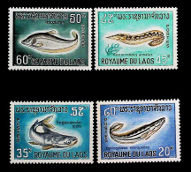 1967-Laos (MNH=**) Serie 4 Valori Pesci - Laos
