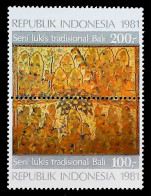1981-Indonesia (MNH=**) Serie 2 Valori Pitture Tradizionali1 - Indonesië