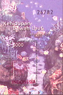 2002-Indonesia (MNH=**) Foglietto Serie 1 Valore Fauna Marina Pesci - Indonesien