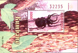 2001-Indonesia (MNH=**) Foglietto 1 Valore Coleottero Cervo Volante - Indonesië