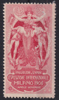 1906-Italia (NG=no Gum) Erinnofilo Rosso Esposizione Internazionale Di Milano 19 - Vignetten (Erinnophilie)
