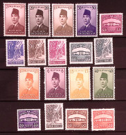 1953-Indonesia (MNH=**) Serie 18 Valori Presidente Sukarno - Indonesia