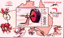 2000-Indonesia (MNH=**) Foglietto 1 Valore Olimpiade Sydney Sollevamento Pesi - Indonésie