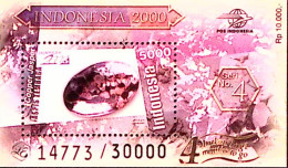 2000-Indonesia (MNH=**) Foglietto 1 Valore Minerale - Indonesien