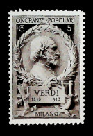 1913-Italia (MNH=**) Erinnofilo Onoranze Popolari A Verdi - Erinofilia