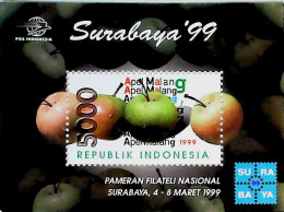 1999-Indonesia (MNH=**) Foglietto 1 Valore Mele - Indonesia